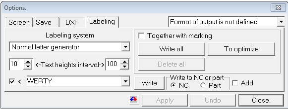 NC Maker Setting text labeling