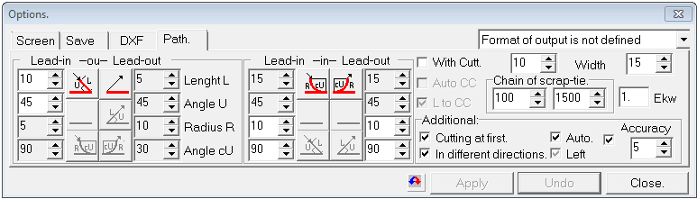 NC Maker options path dialog