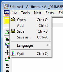 Nest Maker file menu